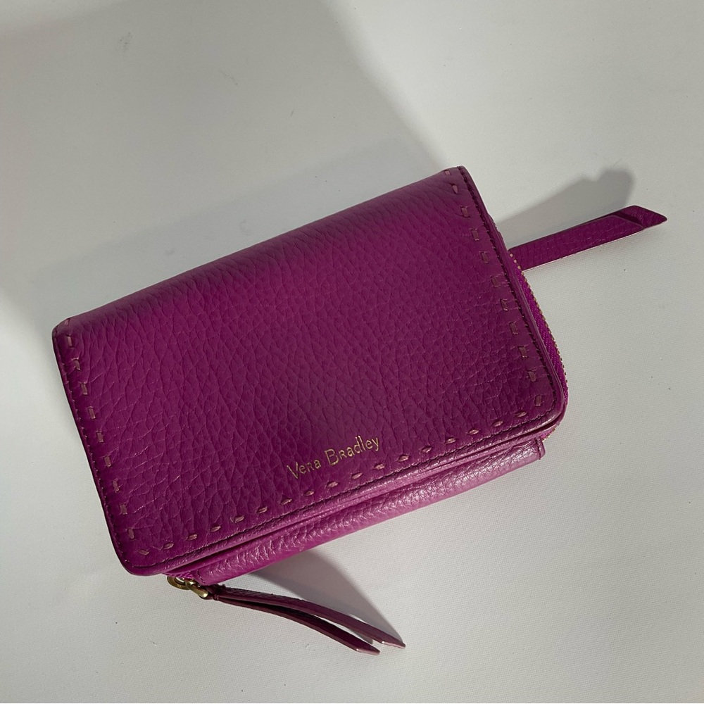 Vera Bradley Full Zip & Snap Closure Wallet Fabric Interior Cash & Card Slots - Picture 12 of 15